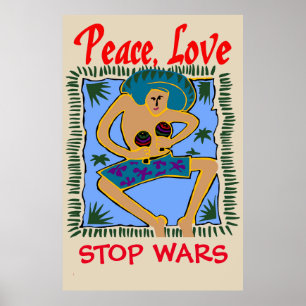 Stoppa Krig, Peace Kärlek, Rasta Man Poster