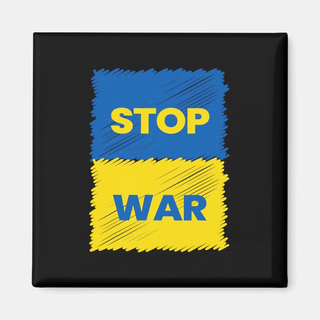 Stoppa krig - Rädda Ukraina - Stoppa kriget i Ukra Magnet (Framsidan)