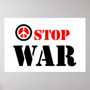 Stoppa krig slogan poster