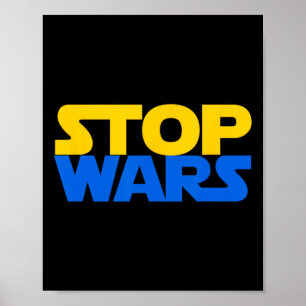 Stoppa Krig Ukraina Ära Ukrainsk Flagga Solros U Poster