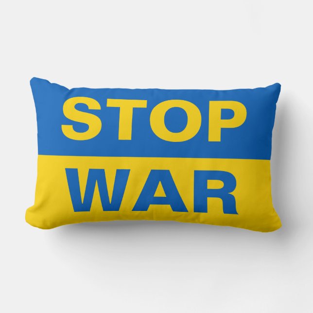 Stoppa Krig Ukraina Lumbarkudde (Framsida)