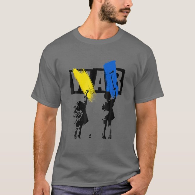 Stoppa Krig Ukraina Spara Ukraina som jag står för T Shirt (Framsida)