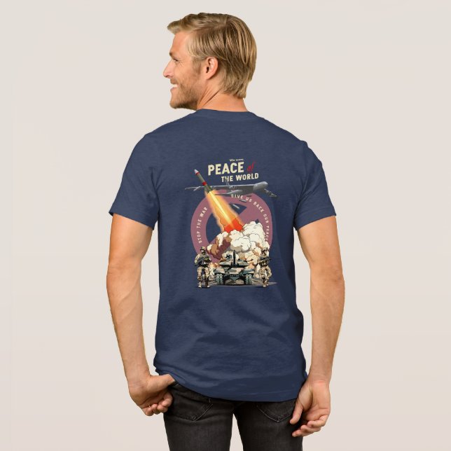 Stoppa Kriget (Dk. mode) | Herr Långärmad T Shirt (Baksida full)
