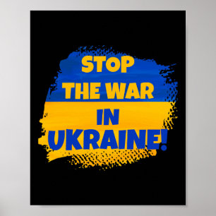 Stoppa Kriget I Ukraina - Fred I Världen - Flagga Poster