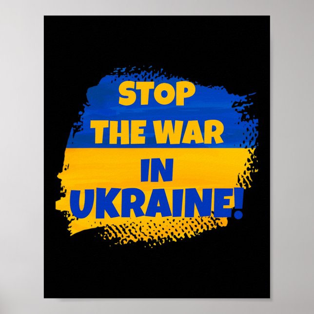 Stoppa Kriget I Ukraina - Fred I Världen - Flagga Poster (Framsidan)