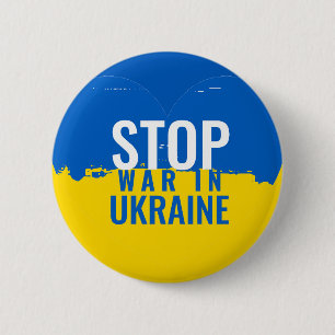 Stoppa kriget i Ukraina. Stöd Ukraina. Knapp