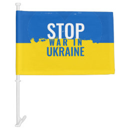 Stoppa kriget i Ukraina. Ukrainsk flagga.