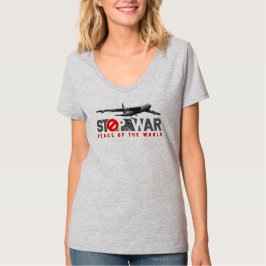 Stoppa Kriget (Ljust läge) | Damernas V-ringad trö T Shirt