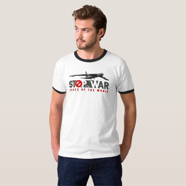 Stoppa Kriget (LT. mode) | Herrring T Shirt (Hel framsida)