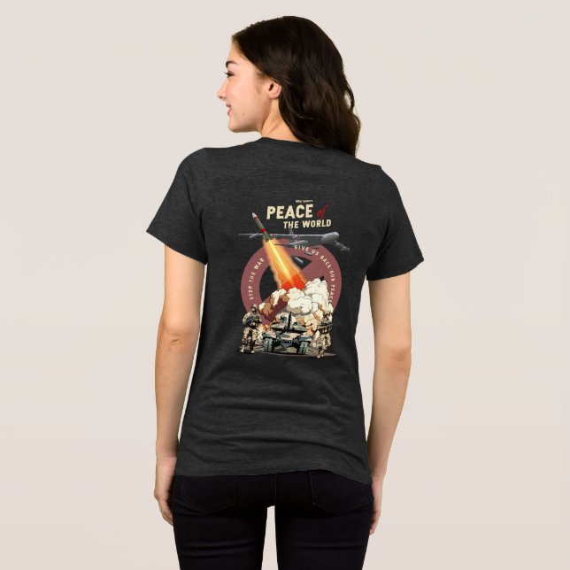 Stoppa Kriget (Mörkt läge) | Kvinnor T Shirt (Baksida Full)