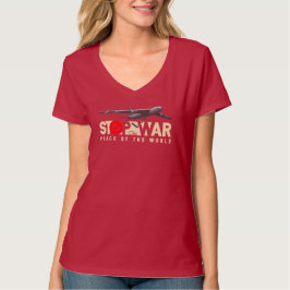 Stoppa Kriget (Mörkt läge) | Kvinnors V-ringad trö T Shirt