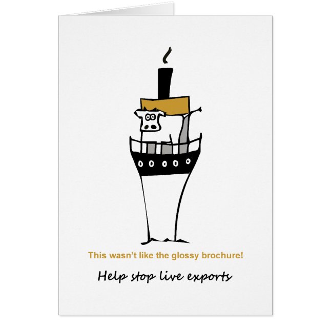 Stoppa levande exporter hälsningskort (Framsidan)