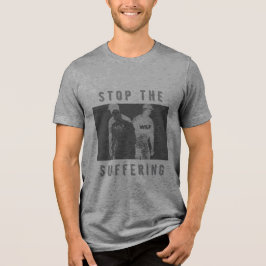 "Stoppa lidande" Mörk Grått Black Krig T-Shirt