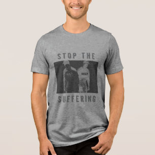 "Stoppa lidande" Mörk Grått Black Krig T-Shirt