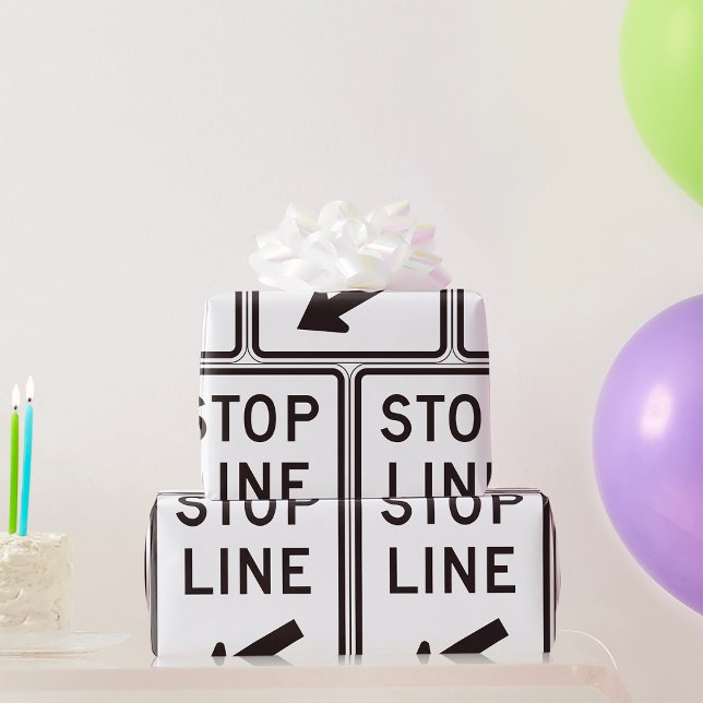 Stoppa linjevägskylt presentpapper (Skapare uppladdad)