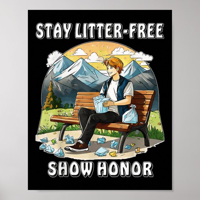 Stoppa litterering Natur Protection Environmental  Poster (Framsidan)