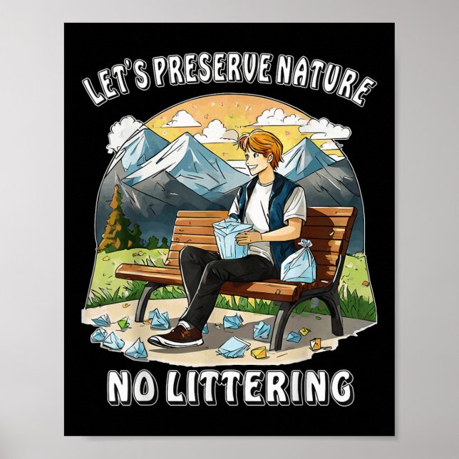 Stoppa litterering Natur Protection Environmental  Poster (Framsidan)