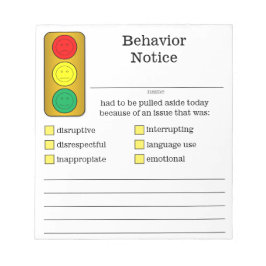 Stoppa ljus för beteende i Student Anteckningsblock