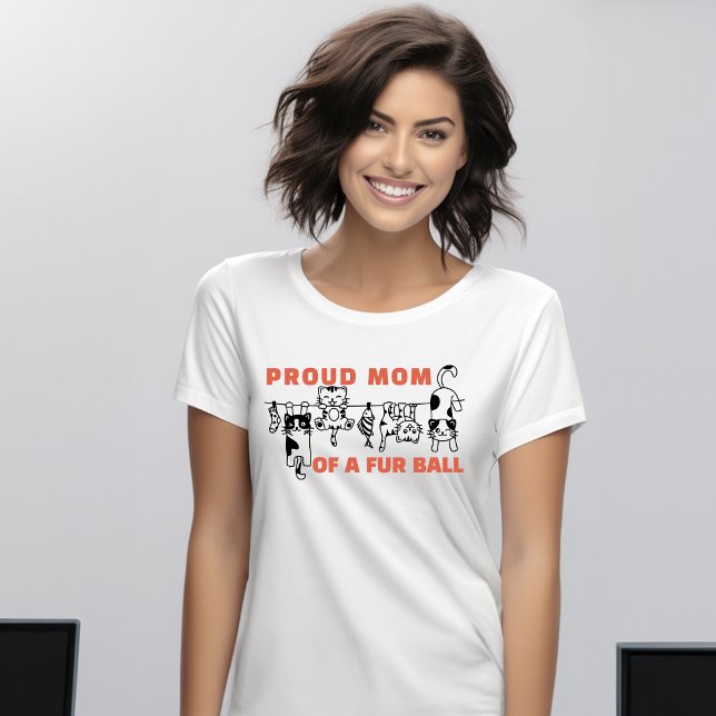 STOPPA MAMMA, PÄLS BOLL, KATTEN MAMMA T SHIRT (PROUD CAT MOM SHIRT)