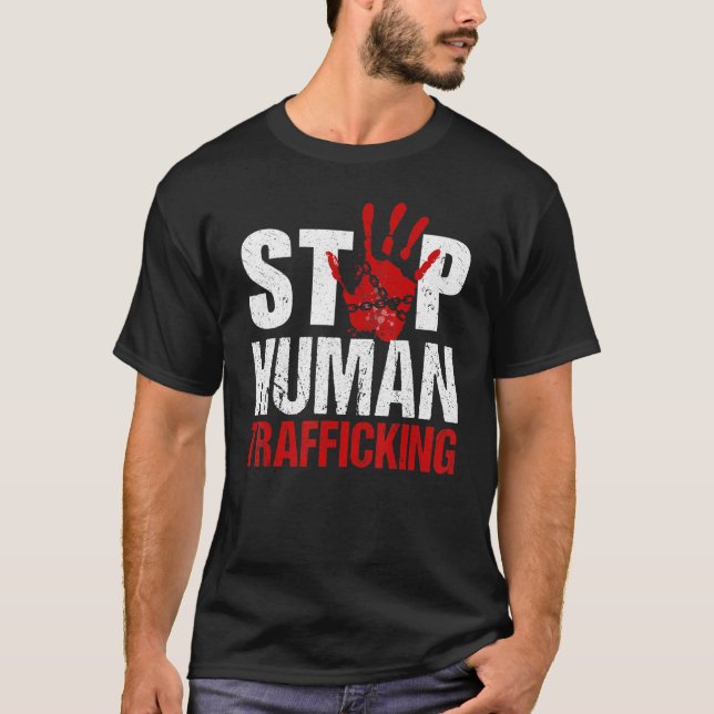 Stoppa människohandel och stoppa människohandel t shirt (Framsida)