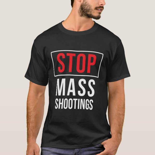 Stoppa massavrättningar mot Domestic Terrorism Pea T Shirt (Framsida)