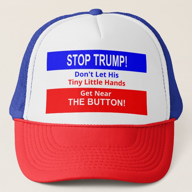 Stoppa mycket liten trumf räcker lite truckerkeps (Framsida)