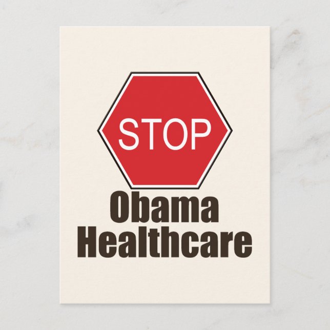Stoppa Obama Healthcare Postcard Vykort (Framsida)