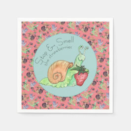 Stoppa och blötlägga jordgubbarna Snigel Mönster Pappersservett