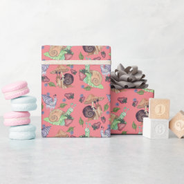 Stoppa och blötlägga jordgubbarna Snigel Mönster Presentpapper