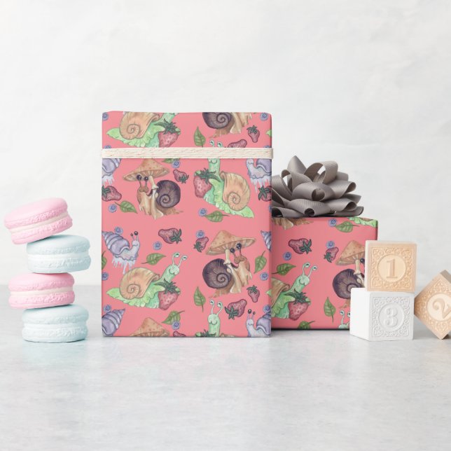 Stoppa och blötlägga jordgubbarna Snigel Mönster Presentpapper (Baby Shower)