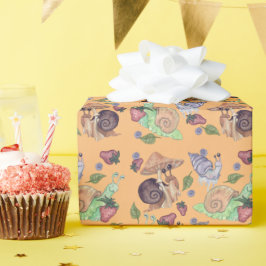 Stoppa och blötlägga jordgubbarna Snigel Mönster Presentpapper