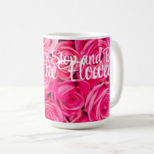 Stoppa och köp blommorna Rosa ros kaffemug