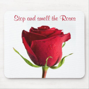 Stoppa och Smell Rosor Röd ros Mousepad Musmatta
