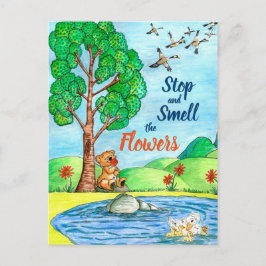 Stoppa och spara vykortet för blommor vykort