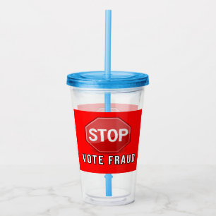 Stoppa omröstningsbedrägeri take away mugg