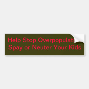 Stoppa Overpopulation Bildekal