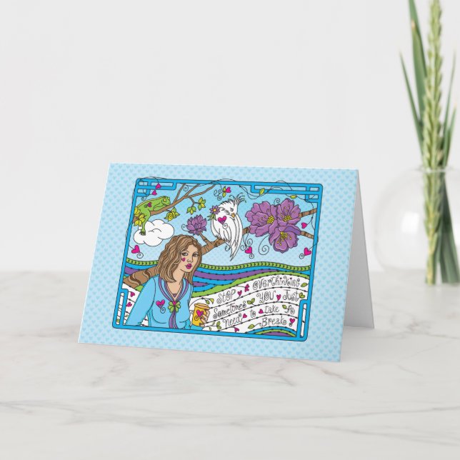 Stoppa övertänkande_gratulationskort kort (Framsida)