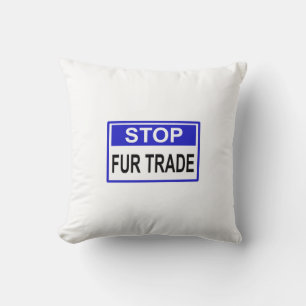 Stoppa Päls-handelsblåstecken Kudde