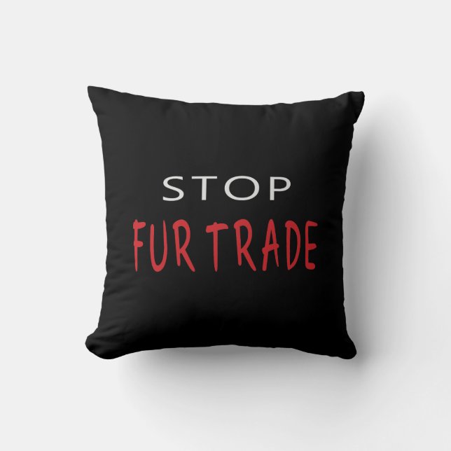 Stoppa Päls Trade Slogan Kudde (Framsida)
