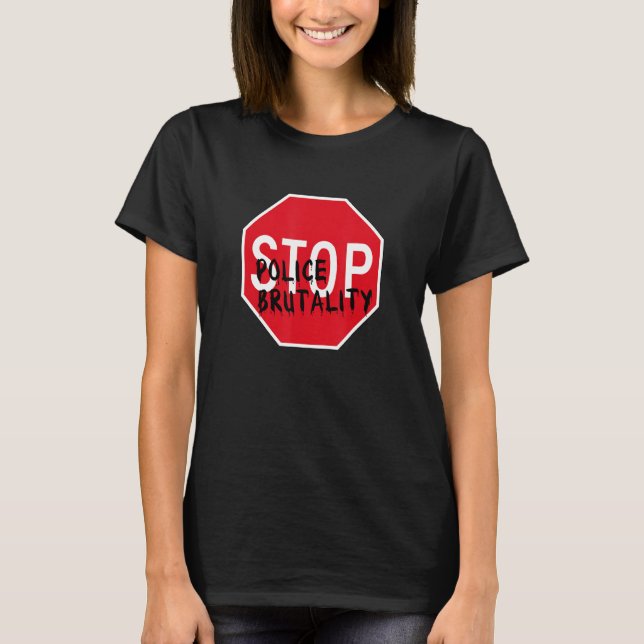 Stoppa polisvåld t shirt (Framsida)