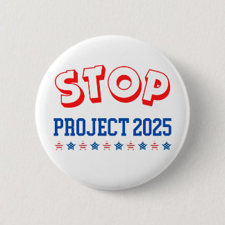 Stoppa Project 2025 Button Vote Blue Anti-Trump US Knapp