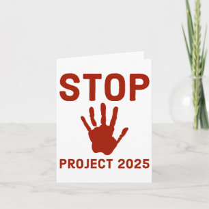 Stoppa Project 2025-skräckdesign med handavtrycksl Kort