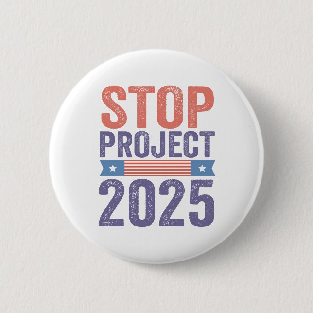 Stoppa Project 2025 Trump American Patroitic Knapp (Framsida)