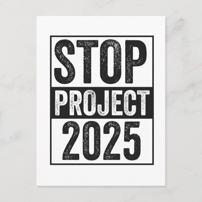 Stoppa Project 2025 Trump Harris American Patroiti Inbjudan Vykort (Framsida)