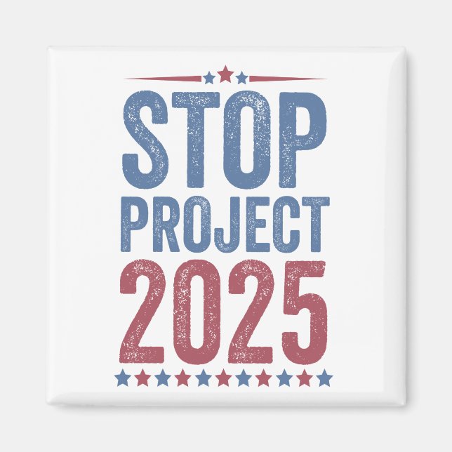 Stoppa Project 2025 Trump Harris American Patroiti Magnet (Framsidan)