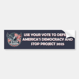 Stoppa Project 2025 Vote Blue Bumper Sticker Bildekal