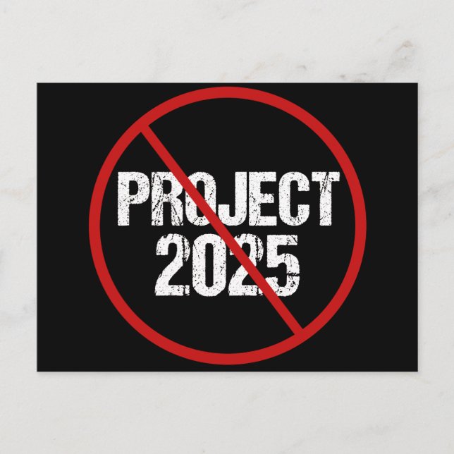 Stoppa projekt 2025 mot trumppolitik vykort (Framsida)