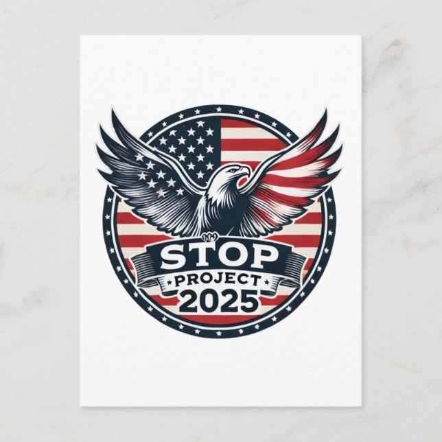 Stoppa projekt 2025 - Rösta blått - Förbehåll demo Vykort (Framsida)