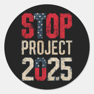 Stoppa Projekt 2025 Trump Biden Vintage Runt Klistermärke