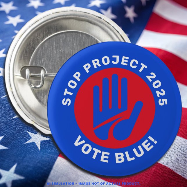 Stoppa projekt 2025 Vote Blue Kamala Harris/Tim Wa Knapp (Skapare uppladdad)